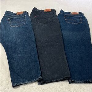 501 Levi's Men's Straight Jeans - Blue and Black Bundle